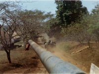 Convoy 1 Two of our guns 175 mms, move out toward, and through An Loc about Jan 1970.  RMcDonald Photo